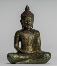 Antike, Khmer Stil Holz Sitzender Buddha Statue Dhyana Meditation Mudra - - $148.54