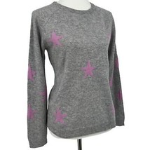Cashmere Sweater Women&#39;s Medium Philosophy Gray Crew Neck Pink Stars $228 - £69.77 GBP