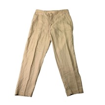 Lauren Ralph Lauren Womens Size 10 Khaki Beige Tan Pants Linen Straight ... - £19.05 GBP