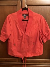 Sharagano Womens Jacket Red Orange  Size L Short Sleeve Casual - $17.82