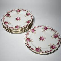 Set of 6 Cauldon England Tiffany &amp; Co 6 7/8&quot; Hand Painted Bread Plates R... - £70.78 GBP
