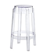 Acrylic Counter Stool Clear Transparent Round Ghost 26.5&quot; Hgt Modern - $2,160.89 MXN