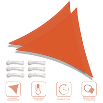 2 Pack 28 Ft 97% Uv Block Triangle Sun Shade Sail Canopy For Outdoor Backyard - $213.99