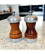 Olde Thompson Vintage Salt And Pepper Wood Metal 4” Grinder Pair Mid Cen... - €17,75 EUR