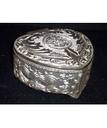Vtg Lg Ornate Davco Ltd Silver Plate Hinged Victorian Trinket Jewelry Bo... - $261.90 MXN