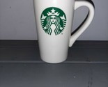 Starbucks Tall 16 oz White Coffee Latte Tea Mug with Green Mermaid Logo - $15.59