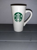 Starbucks Tall 16 oz White Coffee Latte Tea Mug with Green Mermaid Logo - $15.59