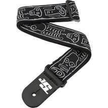 D&#39;Addario Planet Waves Joe Satriani Nylon Guitar Strap Black/Gray Skull N Bones - £38.36 GBP