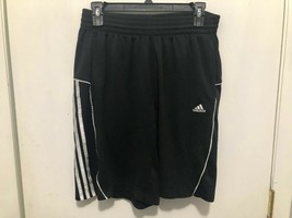 Adidas 3 Stripe Polyester Athletic Loungewear Shorts Men&#39;s SZ Medium 9&quot; ... - £9.30 GBP