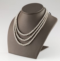Sterling Silver Three Graduated Ball Chain Necklace 18&quot; - £379.85 GBP