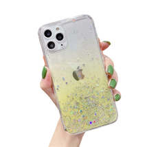 Anymob Xiaomi Phone Case Yellow Gradient Sequins Glitter Silicone Mobile Cover - $23.00