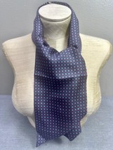 Beautiful Eleganza Navy Blue Made in Italy 100% Silk Cravat Ascot Scarf Tie - $14.84