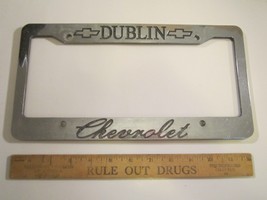 LICENSE PLATE Plastic Car Tag Frame DUBLIN CHEVROLET 14E - £13.51 GBP