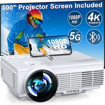 Projector with WiFi and Bluetooth, 5G WiFi Native 1080P 9500L YOWHICK Outdoor - £152.29 GBP