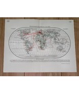 1938 VINTAGE MAP OF GERMANS GERMAN LANGUAGE WORLD IMMIGRATION AMERICA VOLGA - £24.65 GBP