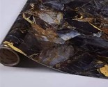 Yancorp Dark Blue Black Marble Wallpaper Removable Wallpaper Film Self-A... - £35.08 GBP