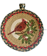 House and Garden Cardinal Bird Christmas Holiday Trivets 8&quot; Red Green Se... - $24.47