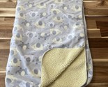 Just Born Elephant Baby Security Blanket Gray Yellow White Fleece Sherpa - $20.89
