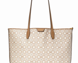 New Kate Spade Flower Monogram Coated Canvas Tote Natural with Pouch / D... - $161.41