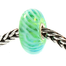 Authentic Trollbeads Glass 61370 Turquoise Feather - £10.90 GBP