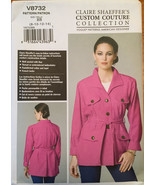 Vogue Claire Schaeffer&#39;s Jacket &amp; Belt, Flap Front Welt Size 8-14 Patter... - $187.20 MXN