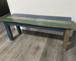 New Industrial Rustic Vintage Unique Reclaimed Wood Bench Wooden Benches Chair - £152.72 GBP