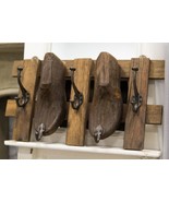 21&quot; Long Rustic Antique Shoe Molds Horizontal Wood Rack Wall Plaque Coat... - £47.12 GBP