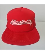 Vtg Atlantic City Trucker Hat Red Snapback Rope Hat Vtg - €11,05 EUR