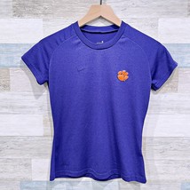 Clemson Tigers Nike FitDry Crewneck Tech Tee Purple Girls Football Small... - £15.25 GBP