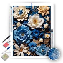 Blue Blossoms - Diamond Painting Kit - £15.73 GBP+