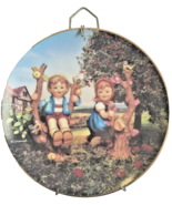 MJ Hummel Little Companions Plate 1991 &quot;Apple Tree Boy and Girl&quot; w/Hanger - £4.69 GBP