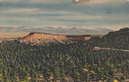 Lookout Point Sangre De Cristo New Mexico NM 1957 Raton Round Top Postcard C33 - £2.24 GBP