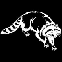 OFK   Tree  Tail Hat Coon Dog Vinyl Decal Car Sticker Accessories Black/Sliver 1 - £35.90 GBP