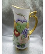 Antique Limoges  fruit pitcher gold decor 10&quot; signed Winslow [aE] - $196.33 CAD