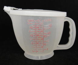 Vintage Tupperware 4 Cup Mix &amp; Store with Lid 32 oz 1 liter Measuring Pitcher - £11.09 GBP