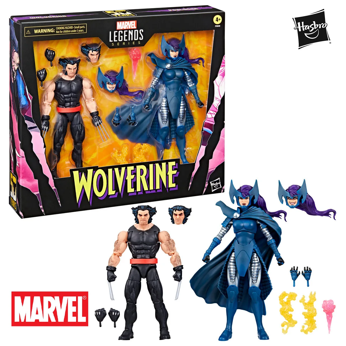 Hasbro Marvel Legends Series Wolverine and Psylocke Action Figure Collec... - £124.07 GBP