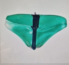 Mens Bikini Briefs Zippered Leather Sexy Panties Green - £7.00 GBP