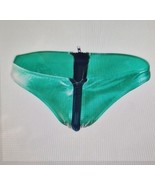 Mens Bikini Briefs Zippered Leather Sexy Panties Green - £7.00 GBP