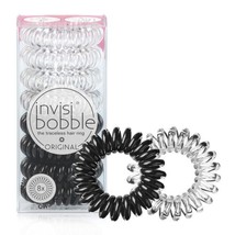 invisibobble Original Traceless Spiral Hair Ties - Pack of 8, Crystal Clear and - £8.45 GBP