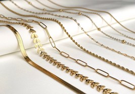 Dainty Gold Necklaces - Waterproof Minimalist Chains - Silver Chain Necklaces - £8.78 GBP+