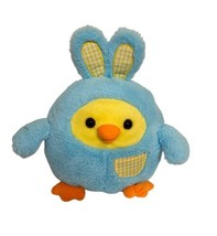 Hugfun Baby Yellow Chick In Blue Bunny Costume Check Pocket Ears Easter - £10.31 GBP