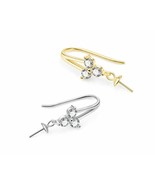 925 Sterling Silver Pearl Earring Connector + Hook w/Rhinestone Jewelry ... - £6.31 GBP
