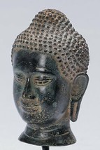 Buddha Statue - Antique Thai Style Mounted Bronze Buddha Head 15.5cm/6&quot; - £160.86 GBP