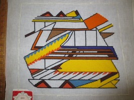 SCOVILL DRITZ Pre-Worked MOD ABSTRACT DESIGN  NEEDLEPOINT CANVAS - 23&quot; x... - £27.37 GBP