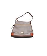 Dooney Bourke Pebble Leather Handbag Shoulder Bag Gray Brown Trim - $74.25