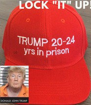 Donald Trump Funny PRISON Hat Anti Trump Anti MAGA Red Cap 2024 Embroidered USA - £13.74 GBP
