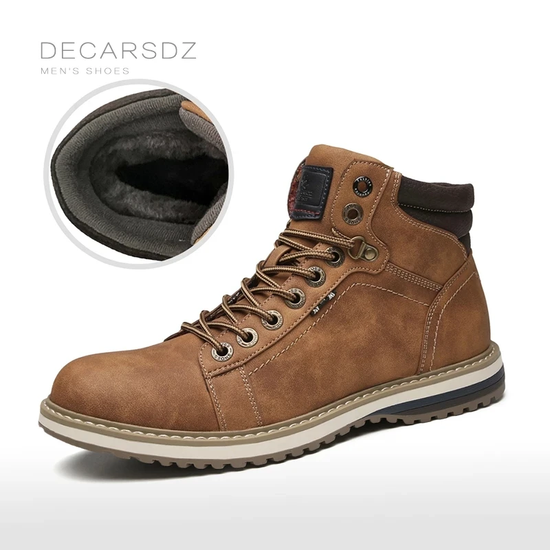 Men Boots Outdoor Comfy Men Boots Men Fashion High Quality Leather Class... - $77.08