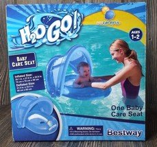H2O Go! Baby Float Seat Sun Shade BLUE 50+ UPF Protection Swimming Pool - $11.08