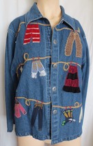 Don&#39;t Mess With Texas Denim Jacket w Cowboy Western clothes Size M - £23.98 GBP