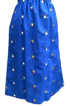 Sanibel Sport VTG Blue Embroidered Umbrellas Skirt Elastic Waist L NWOT - $43.56